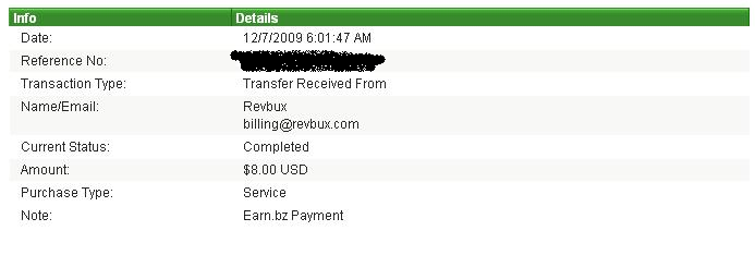 Выплата Earn.bz